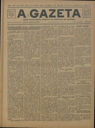 Capa de um dos jornais.