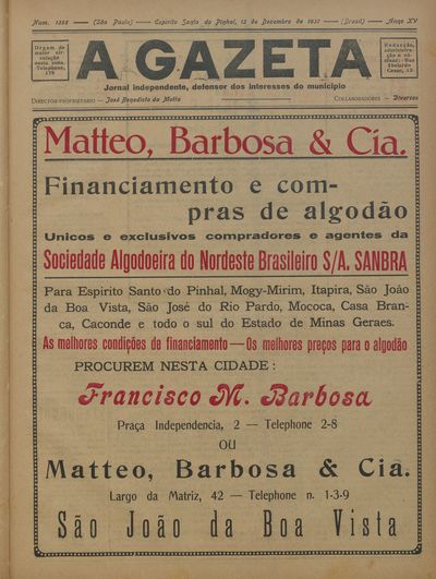 Capa de um dos jornais.