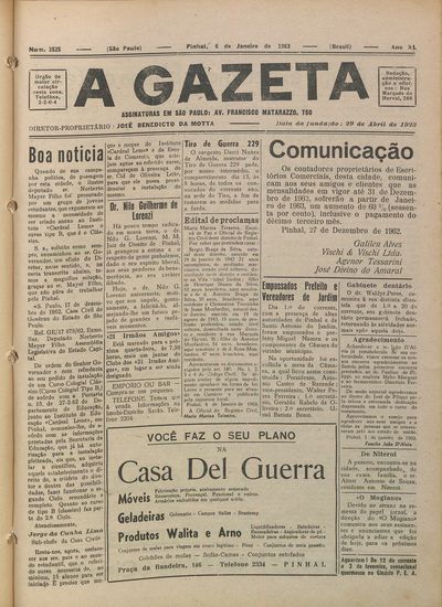 Capa de um dos jornais.