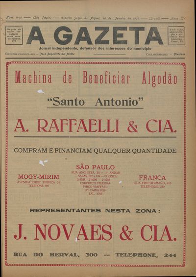 Capa de um dos jornais.