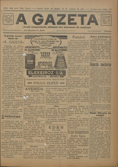 Capa de um dos jornais.