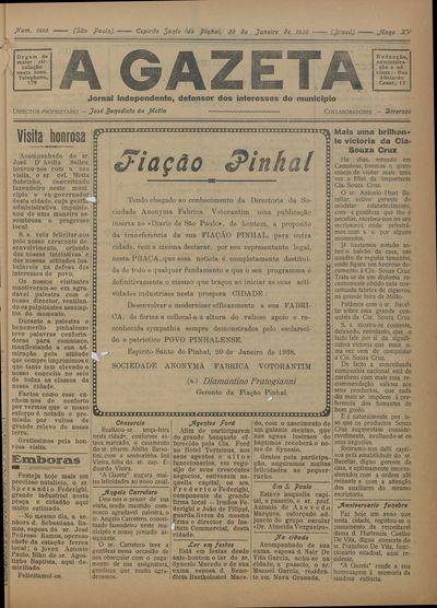 Capa de um dos jornais.