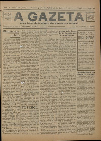 Capa de um dos jornais.