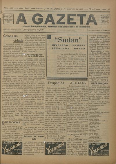 Capa de um dos jornais.