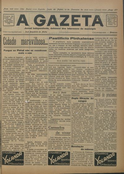 Capa de um dos jornais.