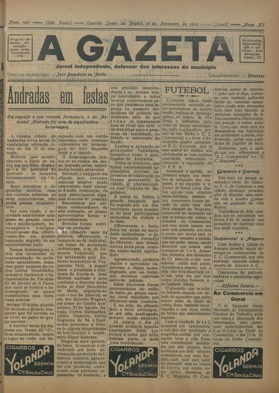 Capa de um dos jornais.