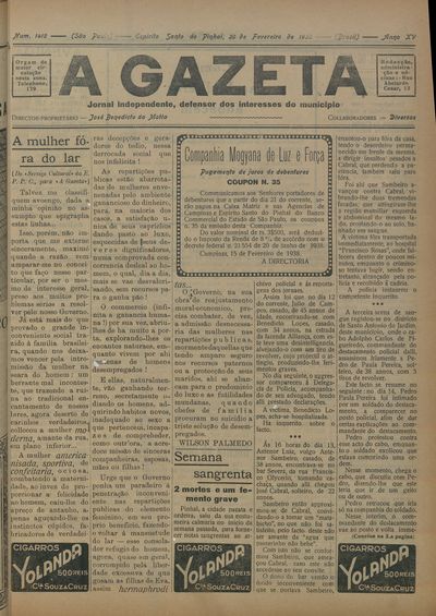 Capa de um dos jornais.