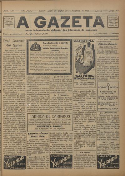 Capa de um dos jornais.