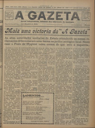 Capa de um dos jornais.