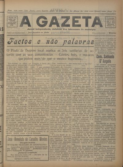 Capa de um dos jornais.