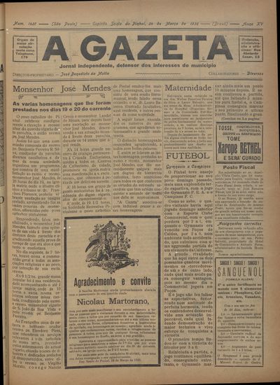 Capa de um dos jornais.