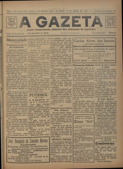 Capa de um dos jornais.