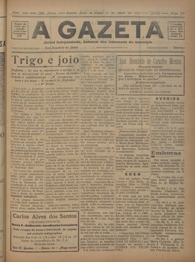 Capa de um dos jornais.