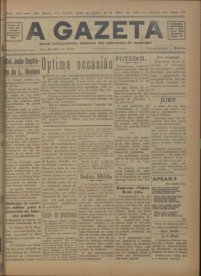 Capa de um dos jornais.