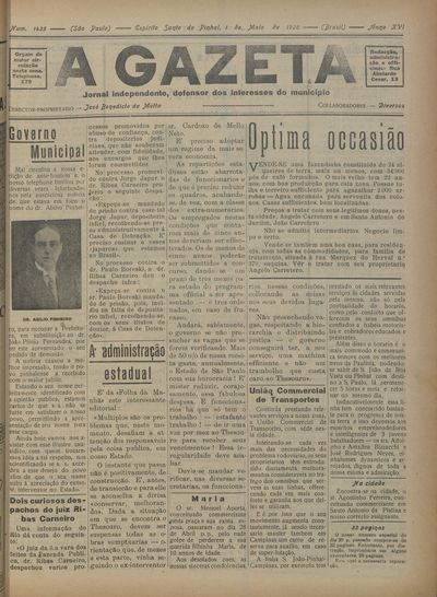 Capa de um dos jornais.