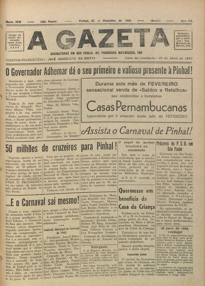 Capa de um dos jornais.