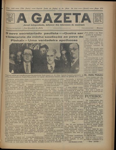 Capa de um dos jornais.