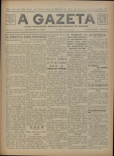 Capa de um dos jornais.