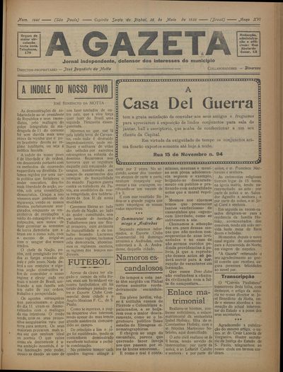 Capa de um dos jornais.