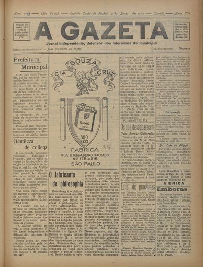 Capa de um dos jornais.