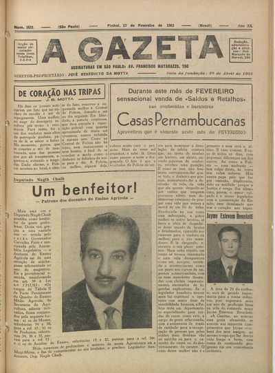 Capa de um dos jornais.