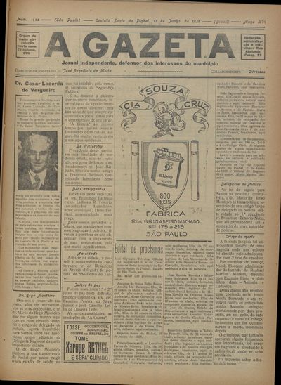 Capa de um dos jornais.