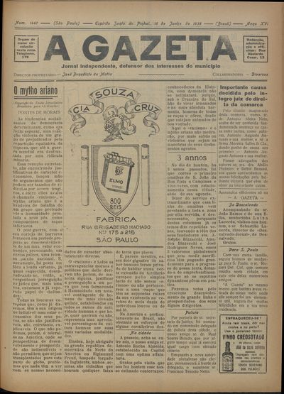 Capa de um dos jornais.