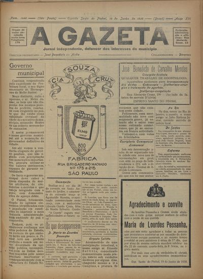 Capa de um dos jornais.