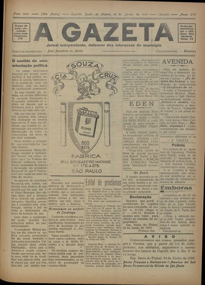 Capa de um dos jornais.