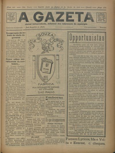 Capa de um dos jornais.
