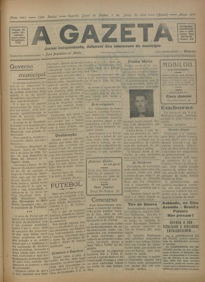 Capa de um dos jornais.