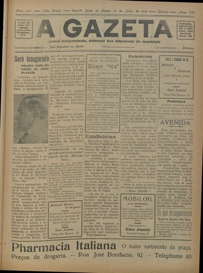Capa de um dos jornais.