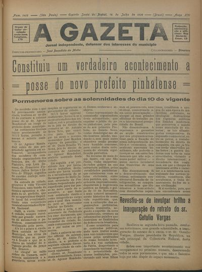 Capa de um dos jornais.