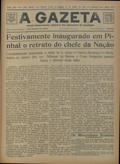 Capa de um dos jornais.