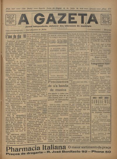 Capa de um dos jornais.