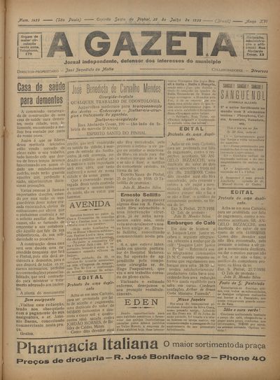 Capa de um dos jornais.