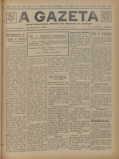 Capa de um dos jornais.