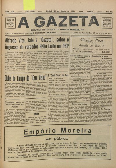 Capa de um dos jornais.