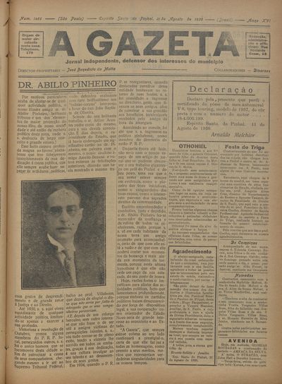 Capa de um dos jornais.