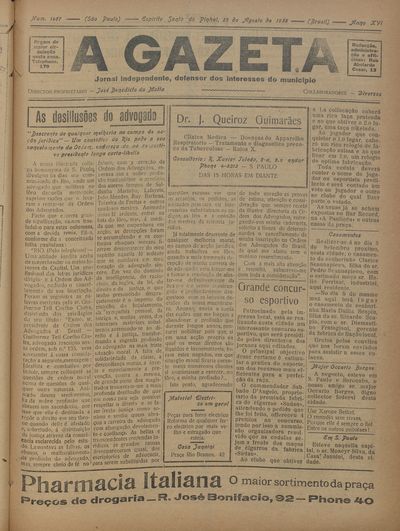 Capa de um dos jornais.