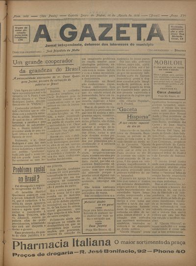 Capa de um dos jornais.