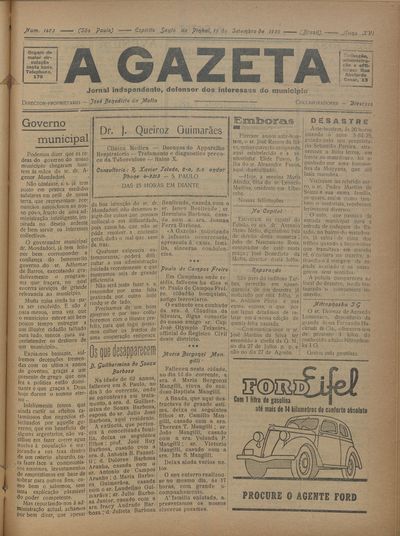 Capa de um dos jornais.