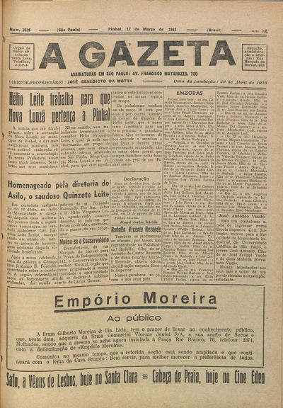 Capa de um dos jornais.