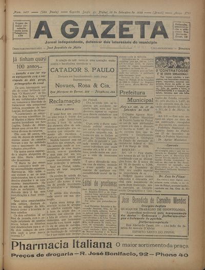 Capa de um dos jornais.