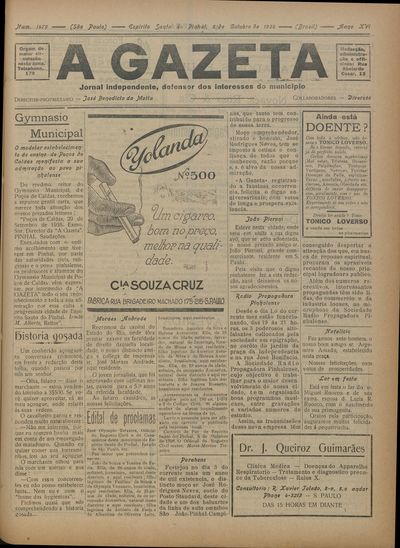 Capa de um dos jornais.