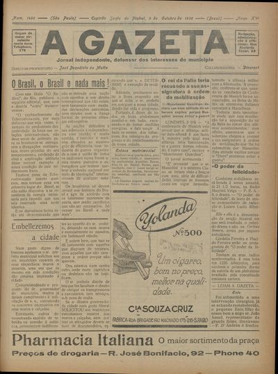 Capa de um dos jornais.