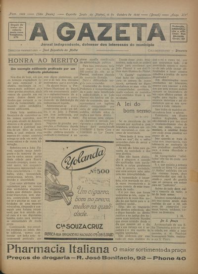 Capa de um dos jornais.