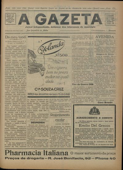 Capa de um dos jornais.