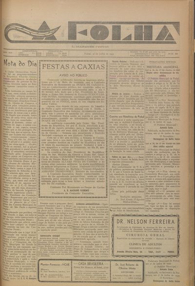 Capa de um dos jornais.