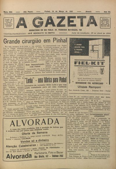 Capa de um dos jornais.